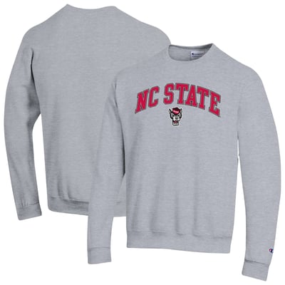  NC State Wolfpack Champion Arch Over Logo Pullover Sweatshirt - Heather Gray